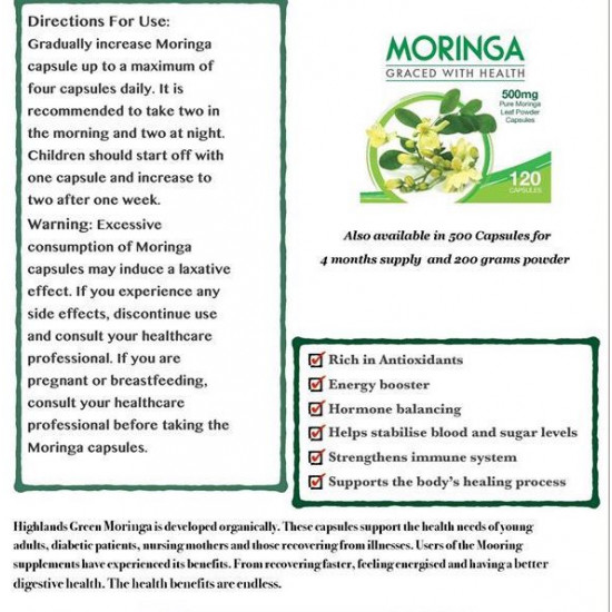 HG MORINGA - POWDER-FILLED CAPSULES, PURE POWDER